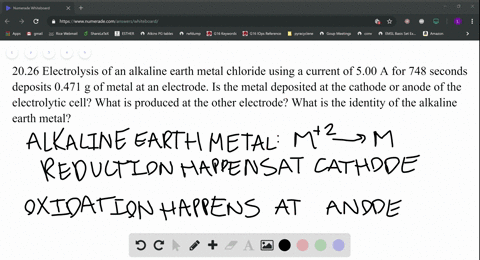 electrolysis-of-an-alkaline-earth-metal-chloride-using-a-current-of-500-mathrma-for-748-seconds-depo