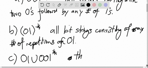 SOLVED:Describe in words the strings in each of these regular sets. a ...