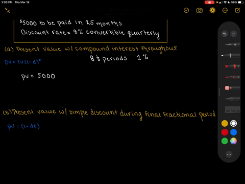 find-the-present-value-of-5000-to-be-paid-at-the-end-of-25-months-at-a-rate-of-discount-of-8-convert