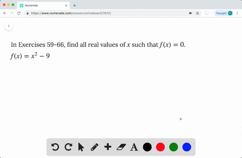 in-exercises-59-66-find-all-real-values-of-x-such-that-fx0-fx-x2-9