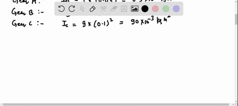 gear-a-has-a-mass-of-1-mathrmkg-and-a-radius-of-gyration-of-30-mathrmmm-gear-b-has-a-mass-of-4-mathr