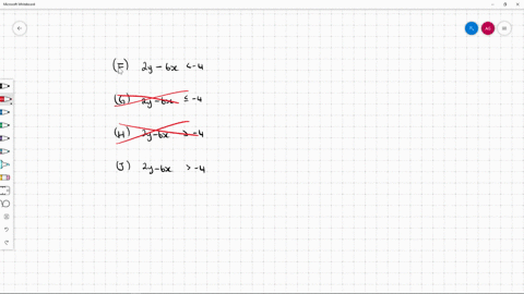 choose-the-inequality-whose-graph-is-shown-f-2-y-6-x-4-g-2-y-6-x-leq-4-h-2-y-6-x-geq-4-d-2-y-6-x-4