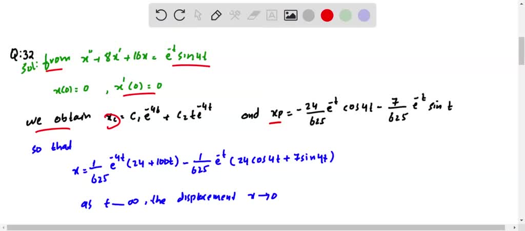 SOLVED:In Problem 35 determine the equation of motion if the external ...