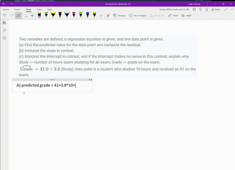 two-variables-are-defined-a-regression-equation-is-given-and-one-data-point-is-given-a-find-the-pr-7
