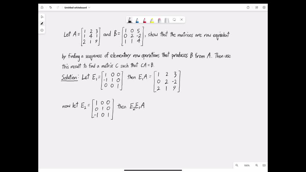 SOLVED:In Example 2.4, write down the 10 elementary matrices that ...