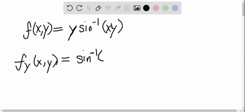 find-the-indicated-partial-derivative-fx-y-y-sin-1xy-f_ybigl1-frac12bigr