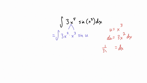 make-an-appropriate-substitution-before-integrating-by-parts-int-3-x5-sin-leftx3right-d-x