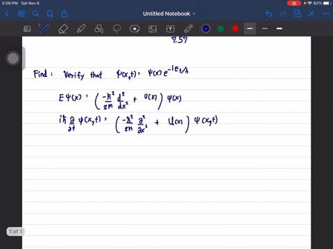 -if-psix-satisfies-the-time-independent-schrodinger-equation-7106-verify-that-the-function-psix-t-ps