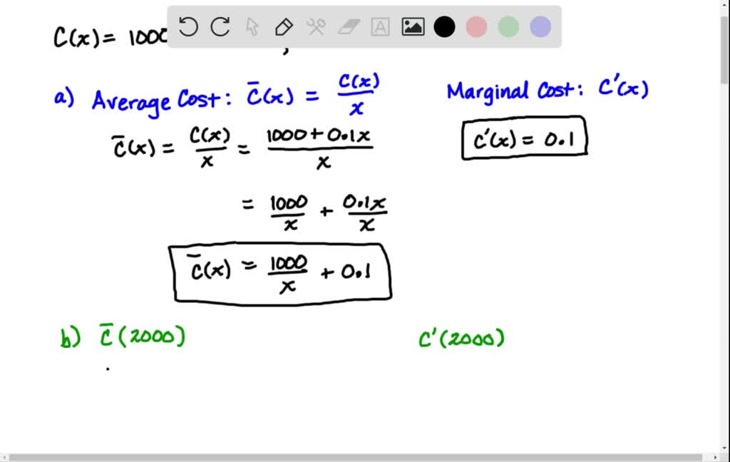 SOLVED Average And Marginal Cost Consider The Following Cost Functions A Find The Average Cost 