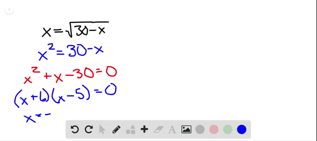 SOLVED:(a) Solve. (b) Check. √(-5 X)=30