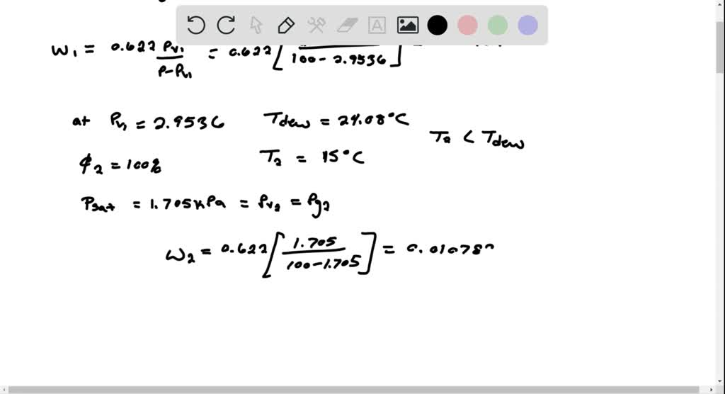 SOLVED:A flow of moist air at 100 \mathrm{kPa}, 40^{\circ} \mathrm{C ...