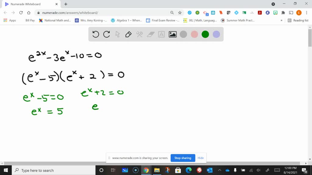 solved-in-exercises-1-33-solve-the-equation-analytically-e-2-x-3-e-x-10-0