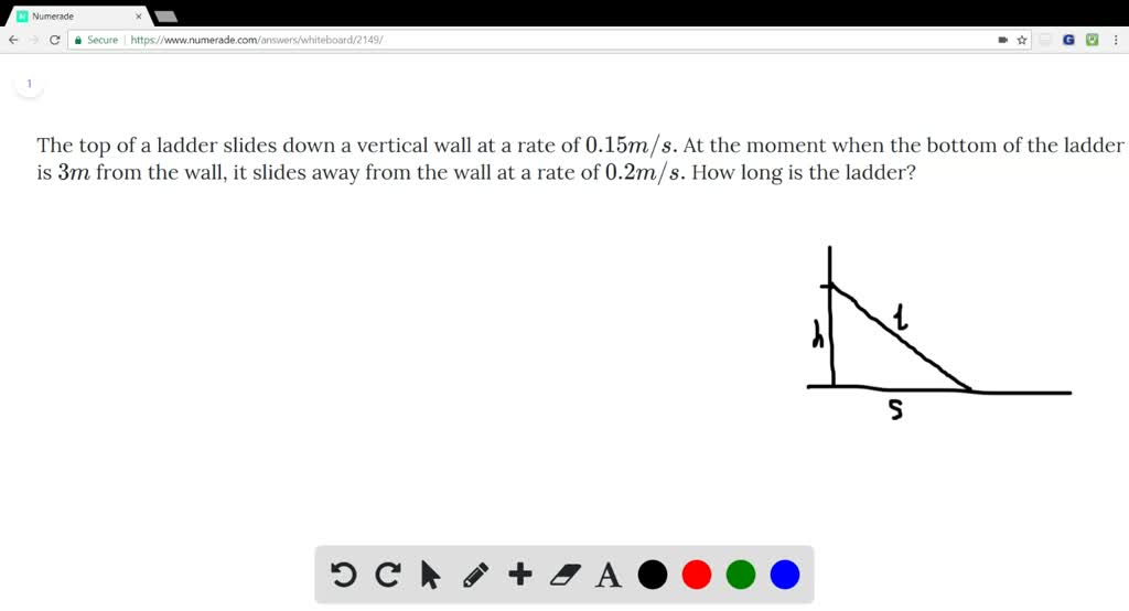 SOLVEDThe top of a ladder slides down a vertical wall at a rate of 0.