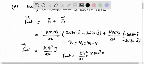 three-charges-are-placed-at-the-vertices-of-an-equilateral-triangle-of-side-a093-mathrmm-as-shown-in