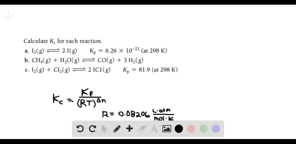 Solved Calculate Kc For Each Reaction A I2 G 2