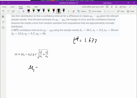 use-the-t-distribution-to-find-a-confidence-interval-for-a-difference-in-means-mu_1-mu_2-given-the-r