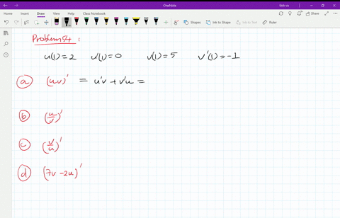 suppose-u-and-v-are-differentiable-functions-of-x-and-that-u12-quad-uprime10-quad-v15-quad-vprime1-4