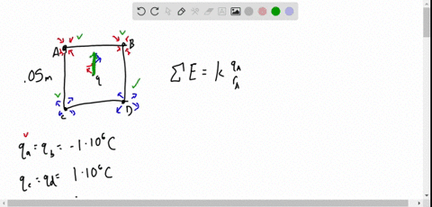 a-using-the-symmetry-of-the-arrangement-determine-the-direction-of-the-electric-field-at-the-center-