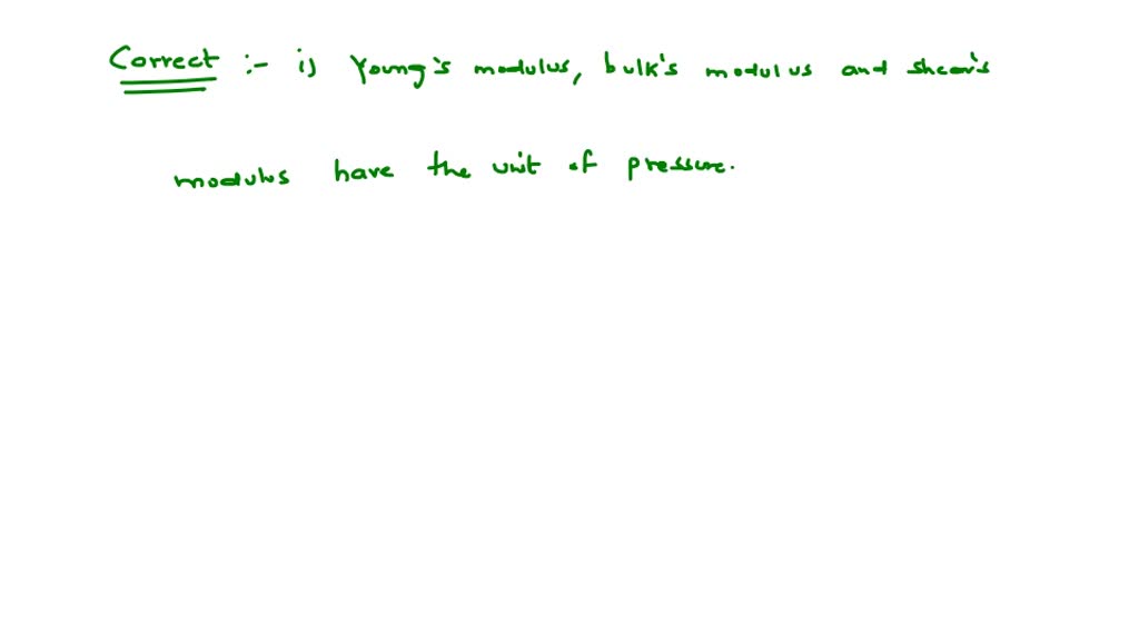 SOLVED:Which of the following statements are correct? (a) Young's ...