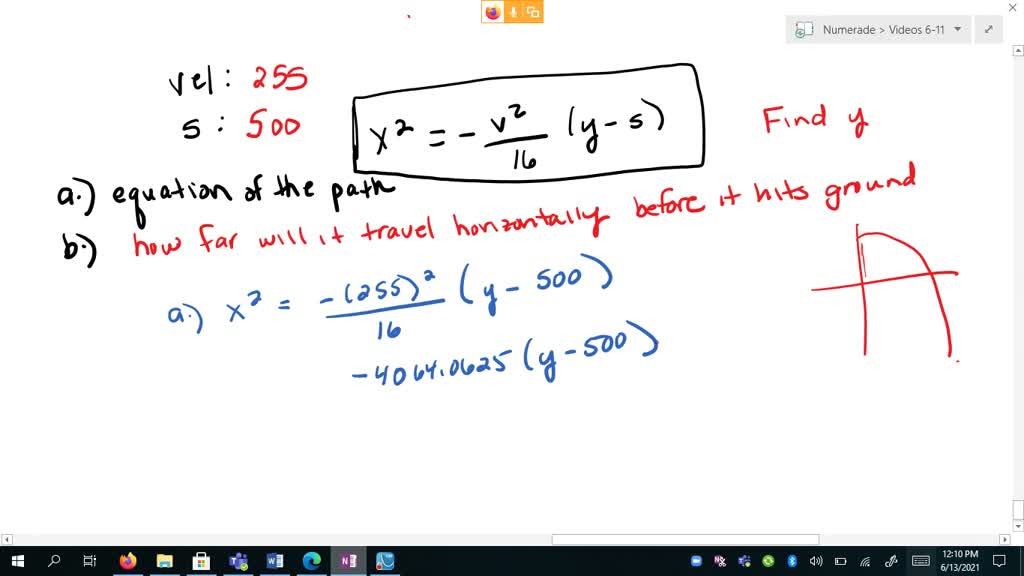 ⏩SOLVED:Consider the path of an object projected horizontally with a ...