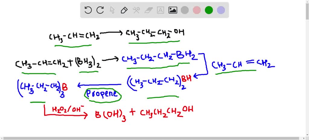 SOLVED:Propene CH3 CH=CH2 can be converted into 1 -propanol by ...