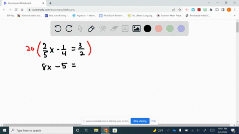 solve-the-equations-write-the-answers-as-fractions-or-integers-frac25-x-frac14frac32