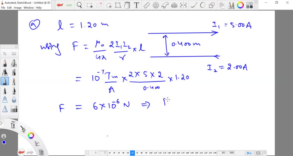 Two long, parallel wires are separated by a distance of 0.400 m (Fig