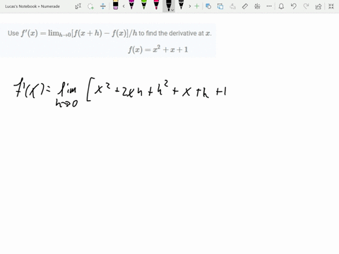 use-fprimexlim-_h-rightarrow-0fxh-fx-h-to-find-the-derivative-at-x-fxx2x1-2