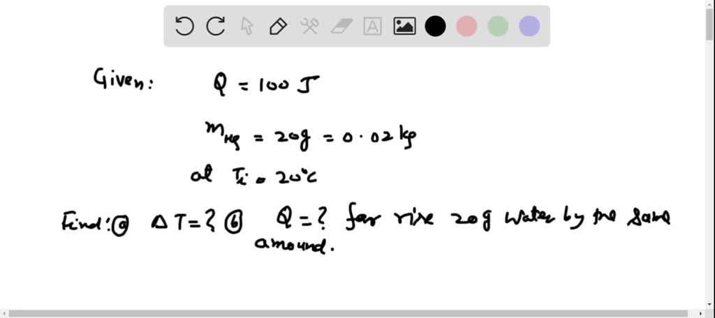 ⏩SOLVED:a. 100 J of heat energy are transferred to 20 g of mercury ...