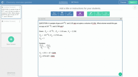 a-sample-of-gas-at-47c-and-103-atm-occupies-a-volume-of-220-l-what-volume-would-this-gas-occupy-at-1