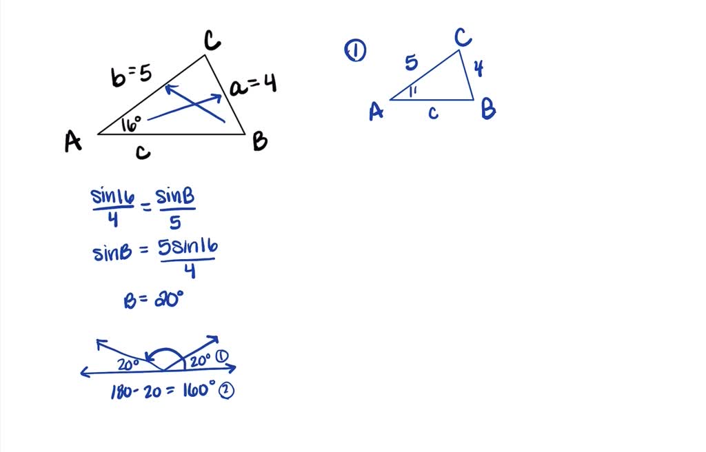 SOLVED:Two Sides And An Angle Are Given. Determine Whether A Triangle ...