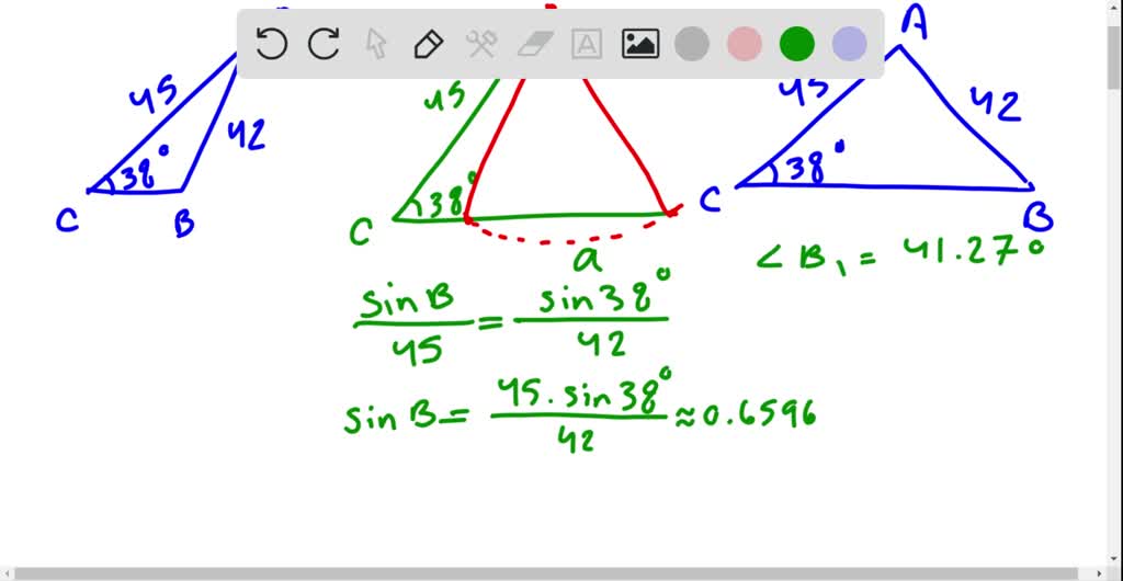 SOLVED1928 . Use the Law of Sines to solve for all possible triangles