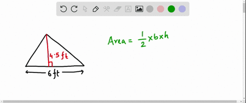 the-length-of-the-base-of-a-triangle-is-6-ft-the-height-is-45-mathrmft-find-the-area-of-the-triangle