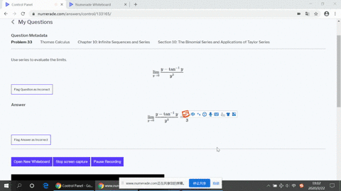 use-series-to-evaluate-the-limits-beginequation-lim-_y-rightarrow-0-fracy-tan-1-yy3-endequation-2