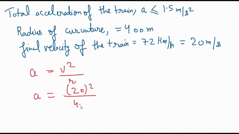 a-monorail-train-starts-from-rest-on-a-curve-of-radius-400-mathrmm-and-accelerates-at-the-constant-r