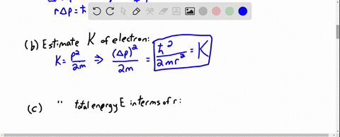 an-electron-of-momentum-p-is-at-a-distance-r-from-a-station-ary-proton-the-electron-has-kinetic-ener