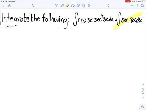 integrate-each-of-the-given-functions-int-cos-3-x-sec-2-3-x-d-x