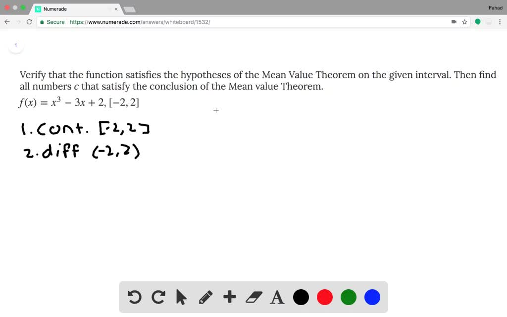 SOLVED Verify That The Function Satisfies The Hypotheses Of The Mean 