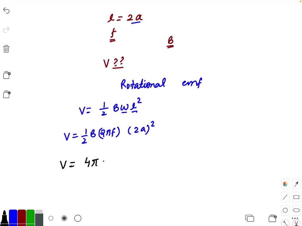 A fan blade of length 2 a rotates with frequency f cycle per second