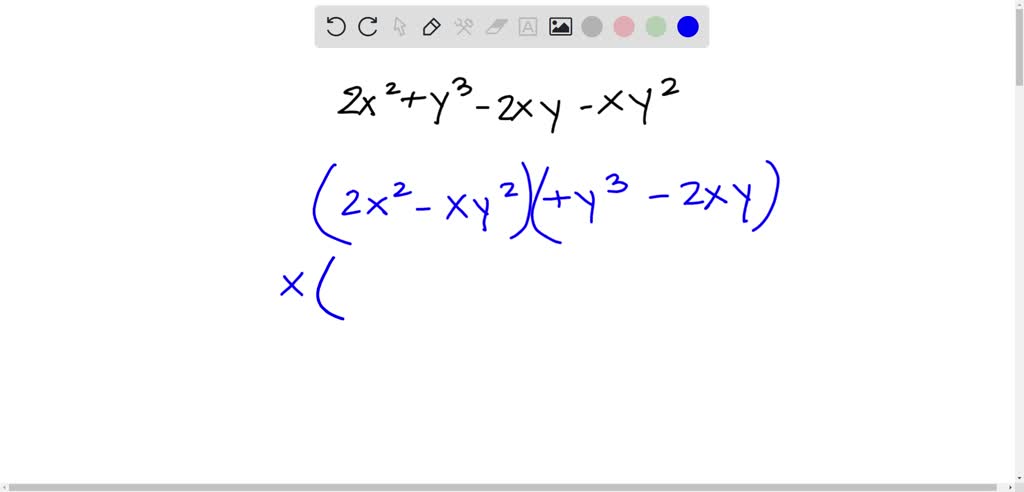 SOLVED:Factor by grouping. 2 x 2+y 3-2 x y-x y 2