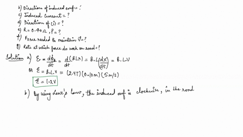 the-conducting-rod-shown-in-fig-30-21-has-length-l-and-is-being-pulled-along-horizontal-frictionless