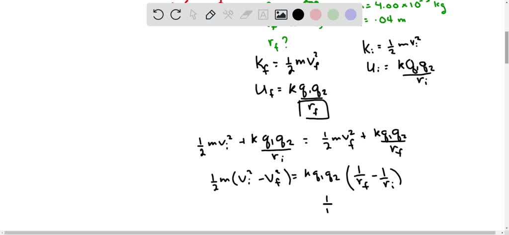 A point charge q1=+15.00 μC is held fixed in space. From a horizontal ...