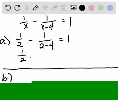 determine-whether-the-given-value-is-a-solution-of-the-equation-frac1x-frac1x-41-a-x2-quad-b-x4