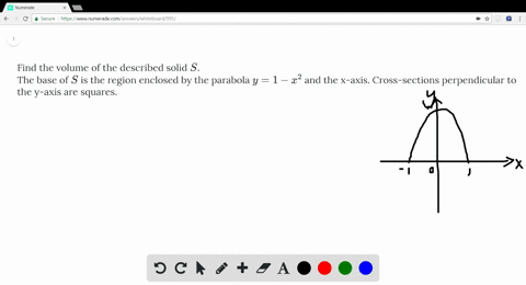 find-the-volume-of-the-described-solid-s-the-base-of-s-is-the-region-enclosed-by-the-parabola-y-1-x2