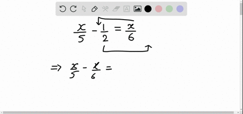 solve-each-equation-fracx5-frac12fracx6