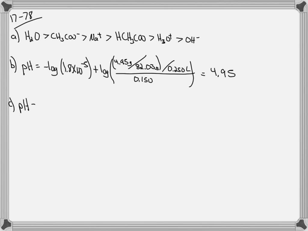 SOLVED:A buffer solution was prepared by adding 4.95 g sodium acetate ...