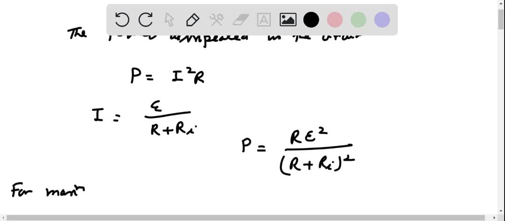 SOLVED:Show that, if a battery of fixed emf ℰ and internal resistance ...