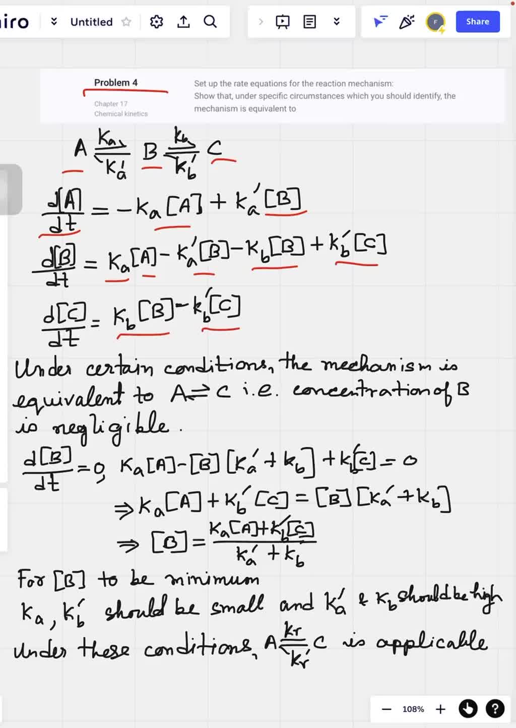 set-up-the-rate-equations-for-the-reaction-mechanism-show-that-the