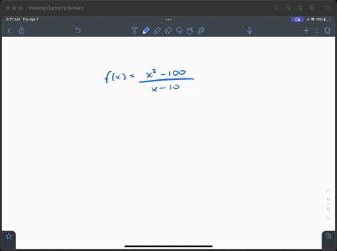 determine-the-largest-interval-over-which-the-given-function-is-continuous-fxfracx2-100x-10-c10