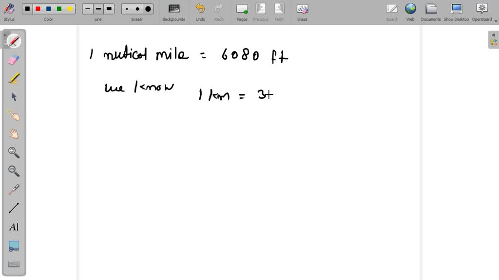 SOLVED One Nautical Mile Is 6080 Ft The Same In Kilometre Is a 0 9 